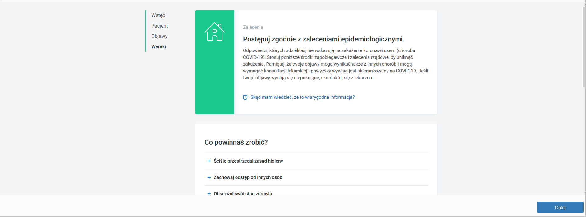 Ankieta samooceny - wynik ankiety