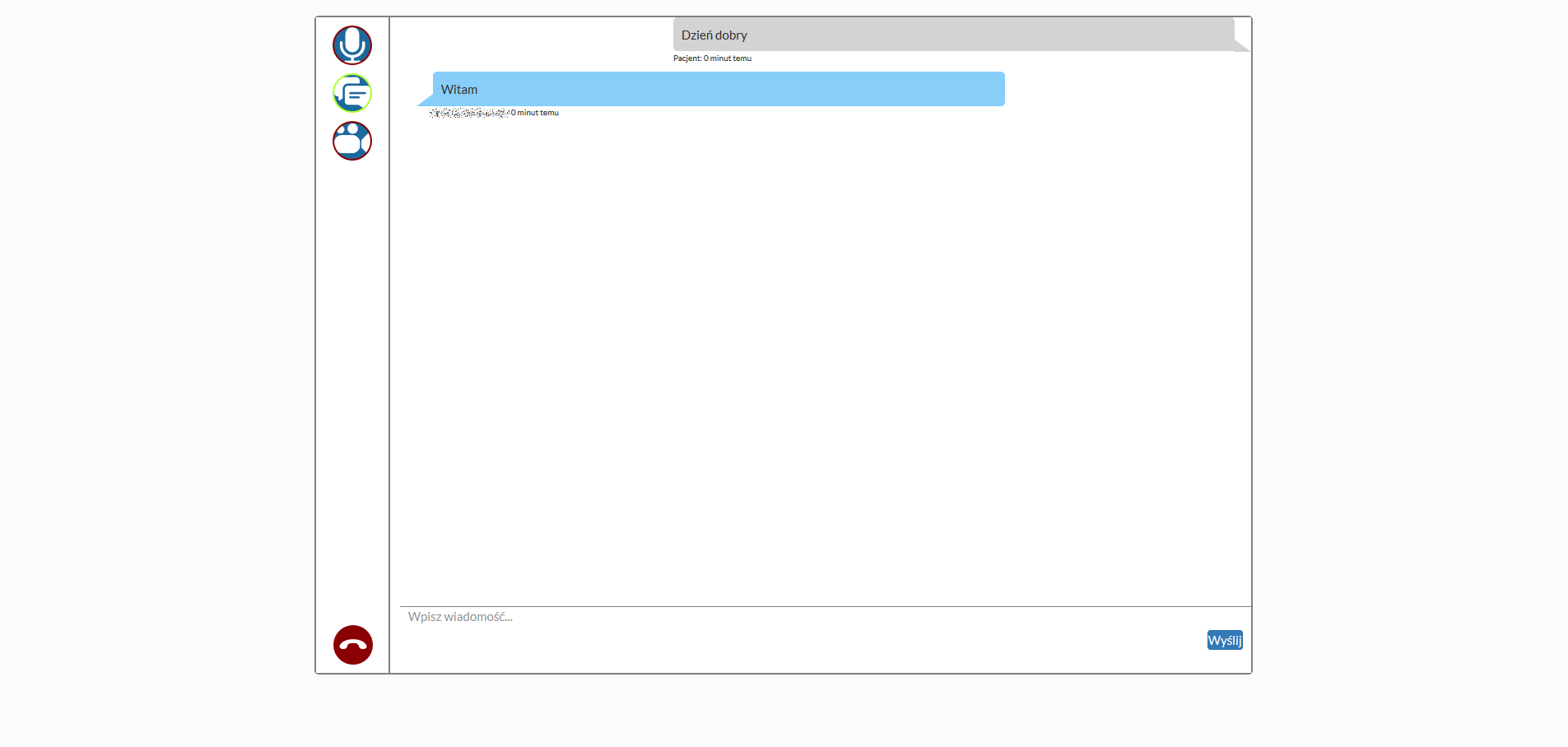 Telekonsultacja - rozpoczęcie konsultacji w formie czatu