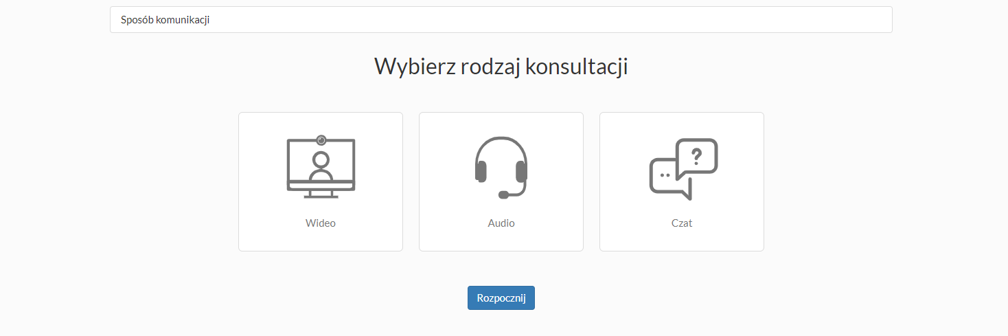 Nowa telekonsultacja - wybór rodzaju natychmiastowej telekonsultacji