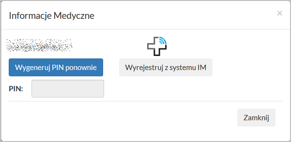 Okno wyrejestrowania z systemu IM