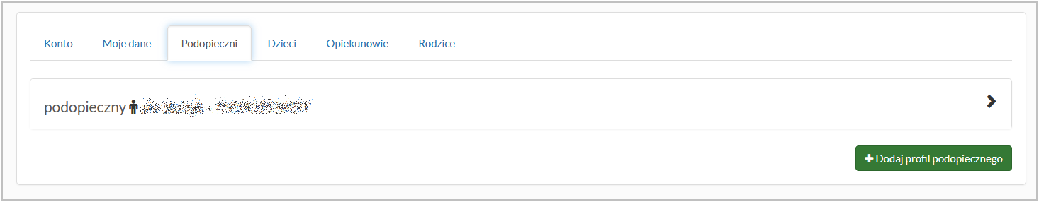 Lista zarejestrowanych podopiecznych